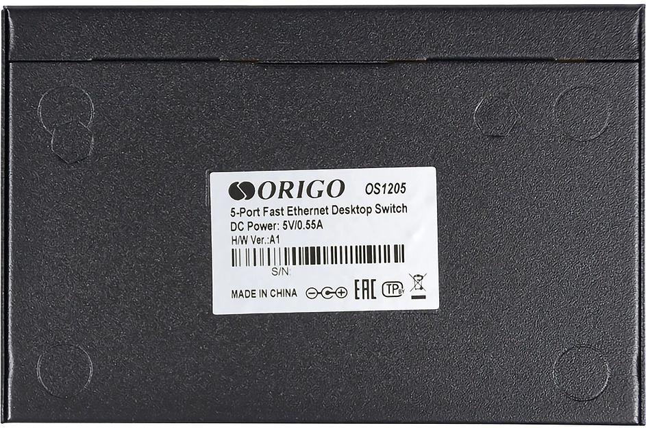 ORIGO OS1205/A1A Неуправляемый коммутатор 5x100Base-TX, корпус металл фото 3