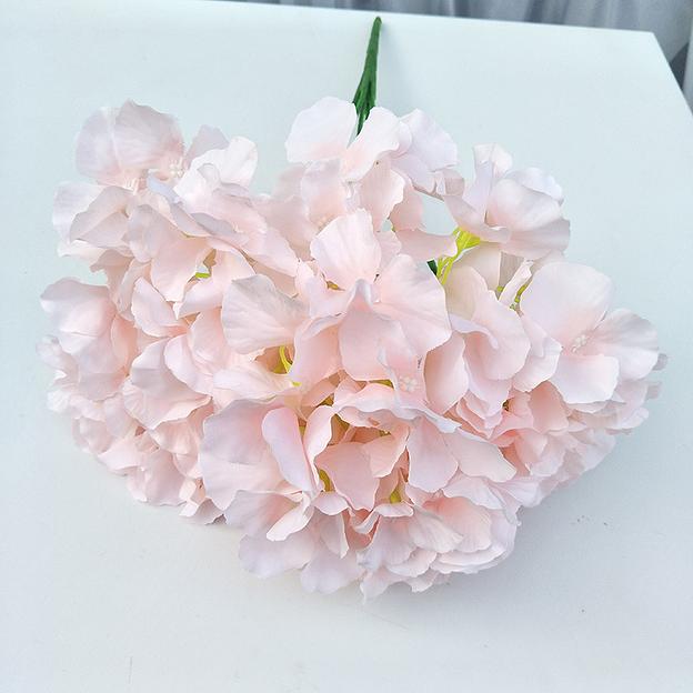 Искусственные цветы Букет гортензии, 5 голов, 47 см, шелк, опт фото 1