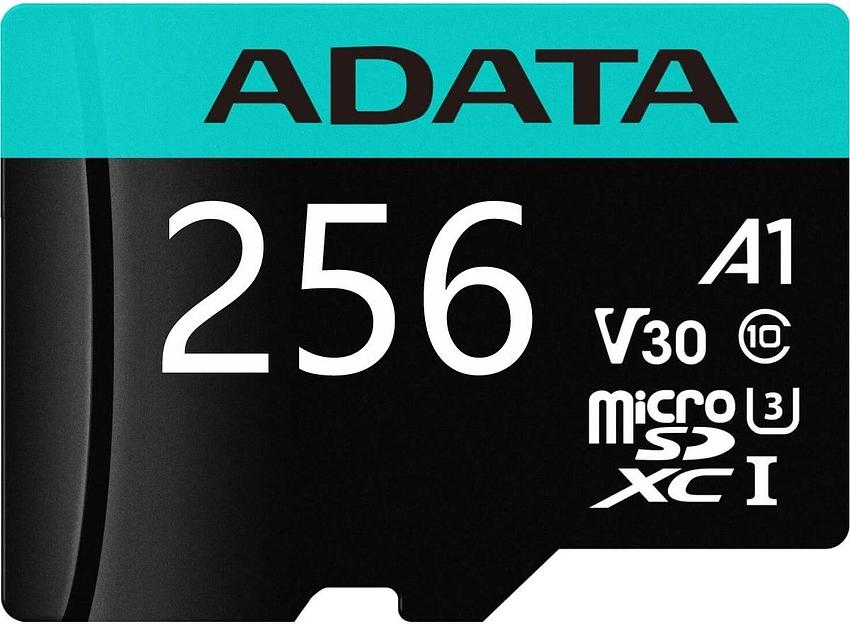 Флеш карта microSDHC 256Gb Class10 A-Data AUSDX256GUI3V30SA2-RA1 + adapter фото 1