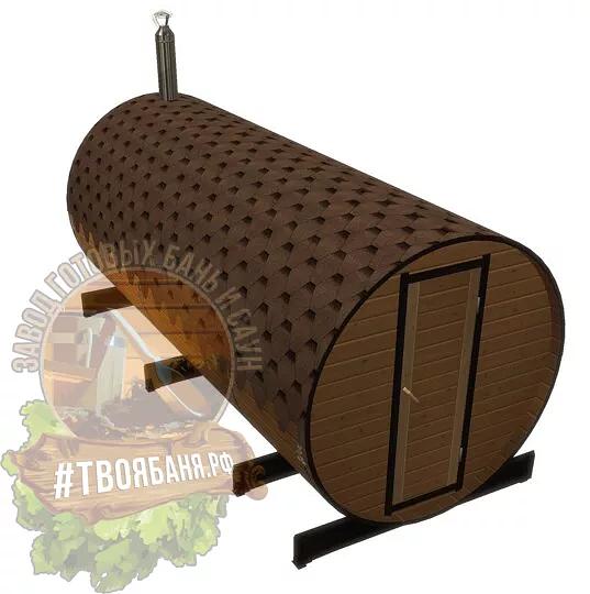 Круглая баня-бочка 5 м Сосна (2 отделения) фото 1
