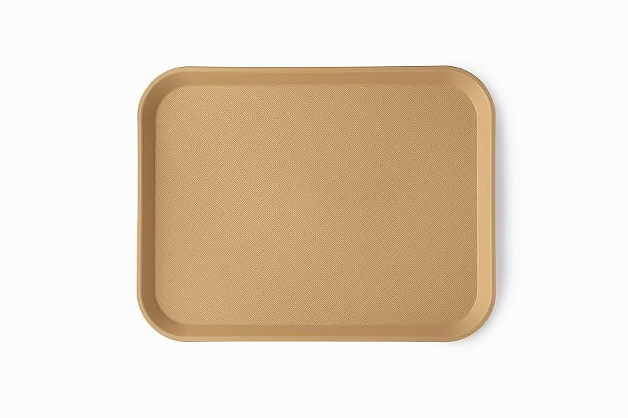 Поднос 34,5*26,5 см. бежевый поверхность классик (106) MG /1/10/ фото 1