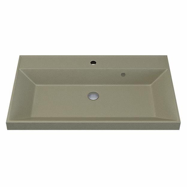 Раковина кварцевая для ванной комнаты Uperwood Classic Quartz 80 см, бежевая матовая, десерт фото 5