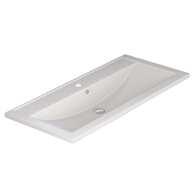 Раковина кварцевая для ванной Uperwood Foster Quartz 100 см, белая матовая, жасмин фото 4