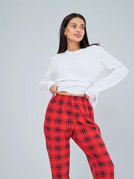 Новогодняя пижама со штанами (белая кофта) «Mazeri» ОПТ фото 3