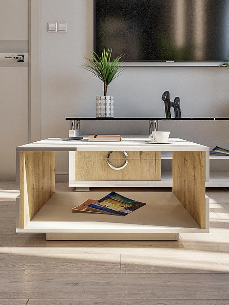 Столик журнальный «Слайд» белый / дуб бунратти опт фото 3