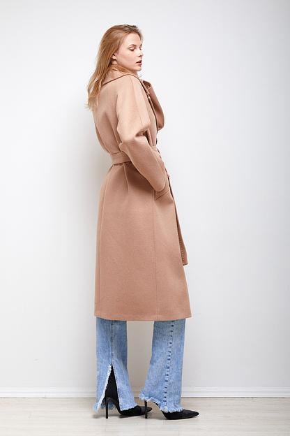 Женское демисезонное пальто двубортное Mmoda светлый кэмл, арт.2223425-7 фото 3