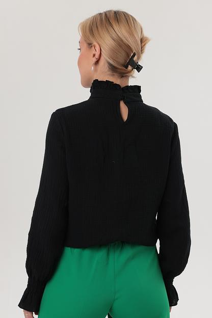 Блузка 100% хлопок 4119/03/Черный фото 5