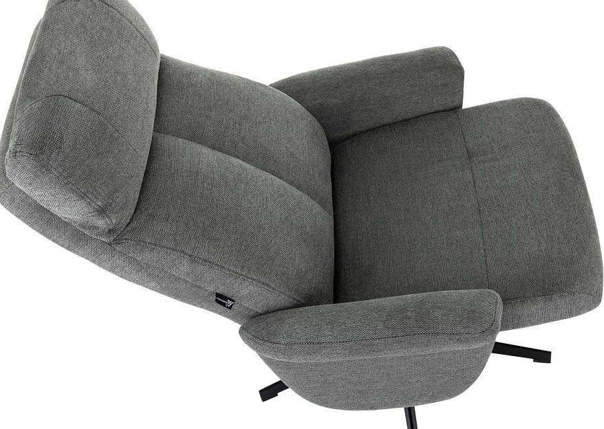 Кресло для дома Бюрократ _Baron с пуфом серый металл черный крестов. (_BARON/GREY) фото 9