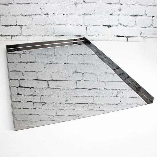 Противень 900х660 мм высота 20 мм толщина 0,8 мм 3 борта нержавеющая сталь фото 2