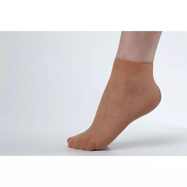 Капроновые носки «Бежевые» женские 5 пар ОПТ фото 1