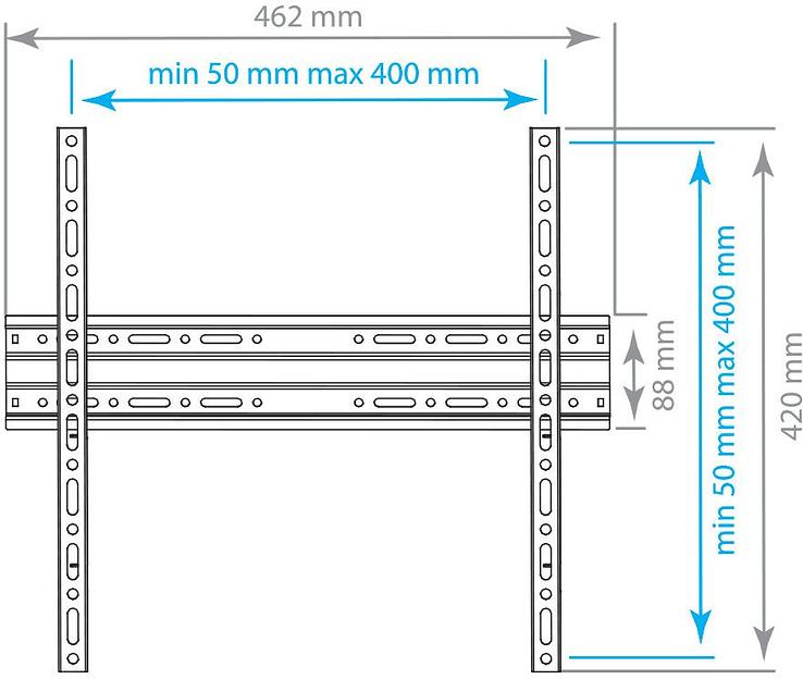 Кронштейн для телевизора Arm Media PLASMA-3 new черный 22"-65" макс.55кг настенный фиксированный фото 3