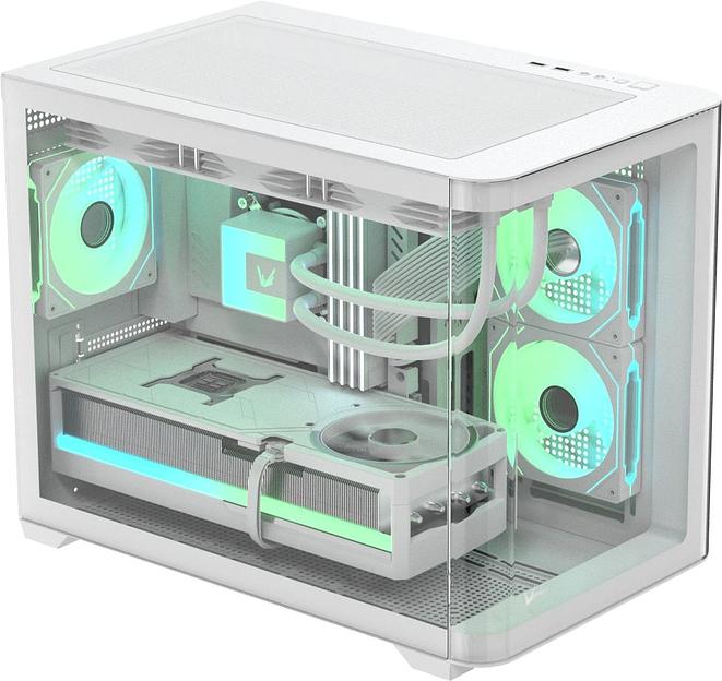 Корпус Formula Crystal U2M Floe белый без БП mATX 1xUSB3.0 audio bott PSU фото 2