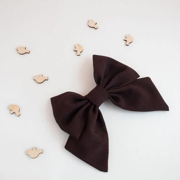 Заколка для волос Casanda Hey «Бантик» шоколадный, опт фото 3