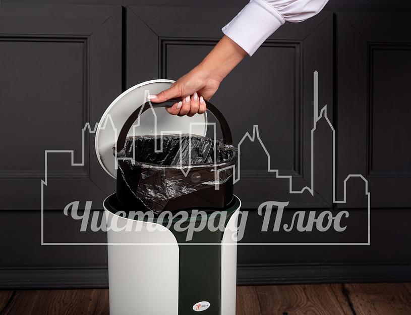 Бак пластиковый 18 л Stil с педалью оранжевый фото 8