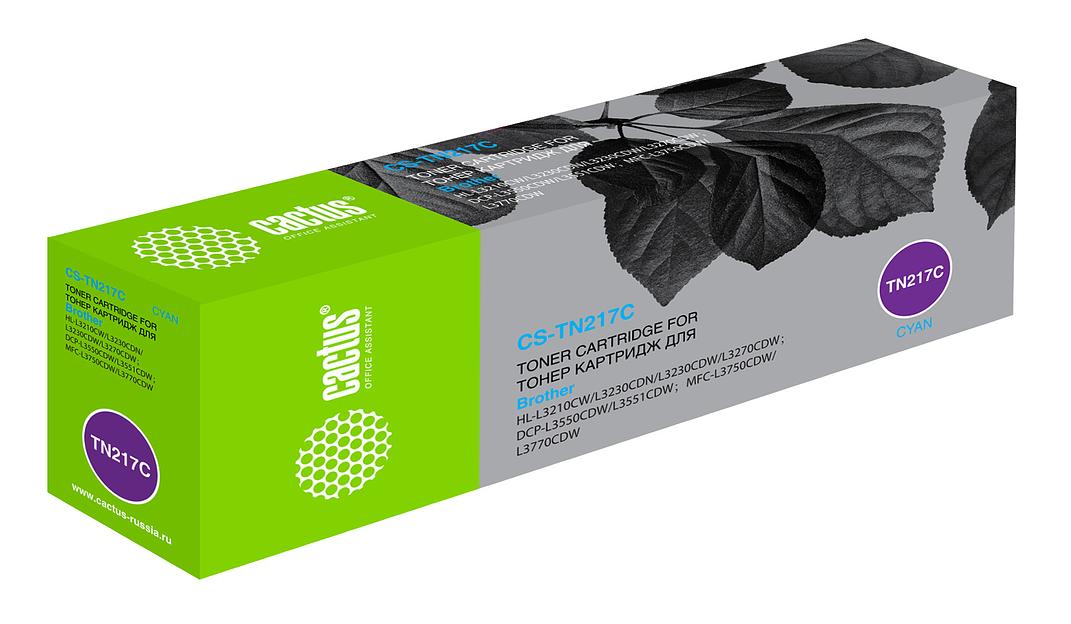 Картридж лазерный Cactus CS-TN217C TN-217C голубой (2300стр.) для Brother HL3230/DCP3550/MFC3770 фото 1