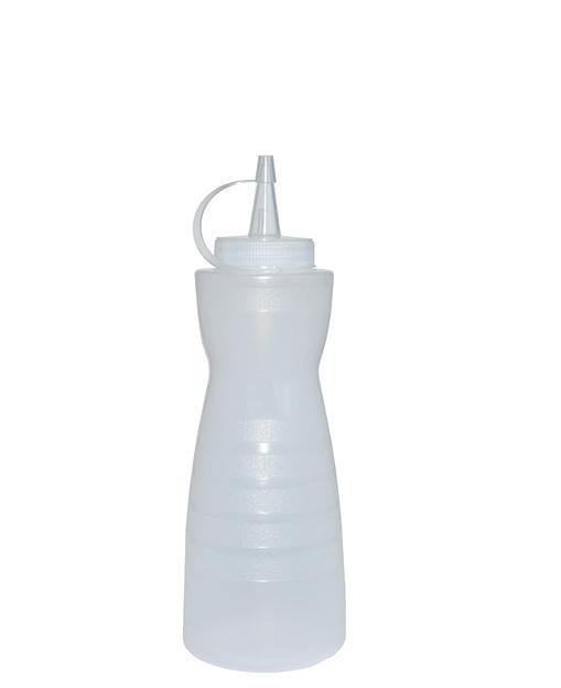 Емкость для соуса  375 мл. d=55 мм. h=215 мм. фигурная с крышкой прозрачная MG /1/20/ фото 1