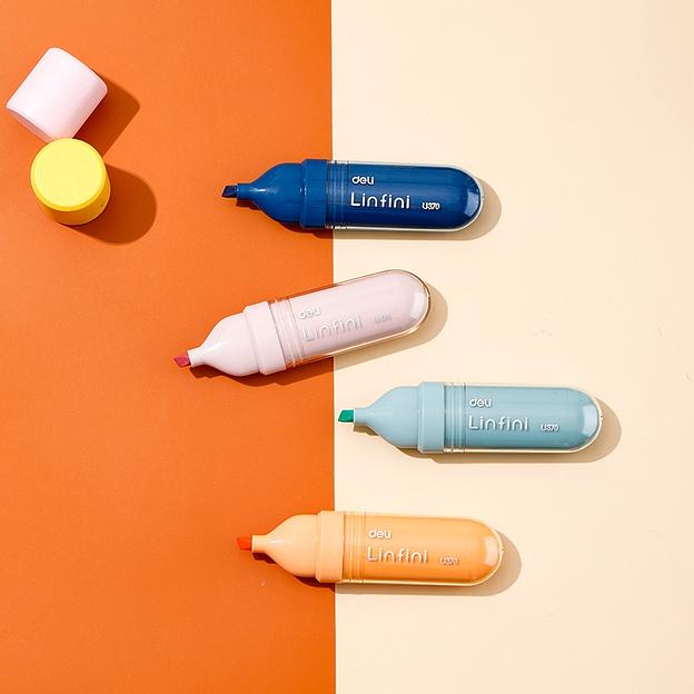 Набор текстовыделителей Deli EU370 1-5мм 4цв. ассорти (4шт.) фото 2