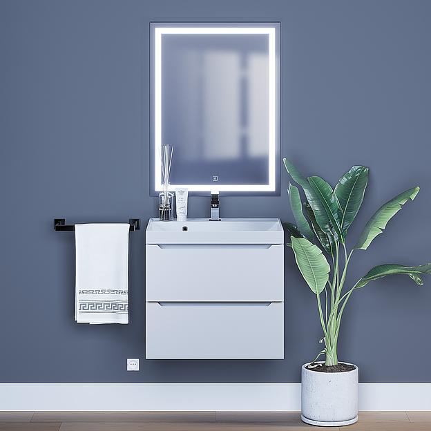 Тумба под раковину для ванной Uperwood Tanos 60 см, подвесная, белая матовая фото 6