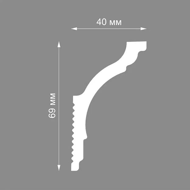 Плинтус потолочный Format 08018E (70), белый ОПТ фото 2