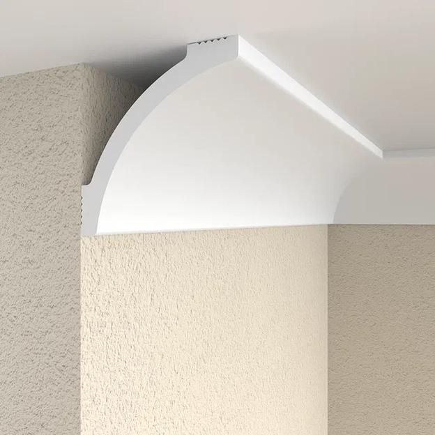 Плинтус потолочный Format 10007Е (45), белый ОПТ фото 3