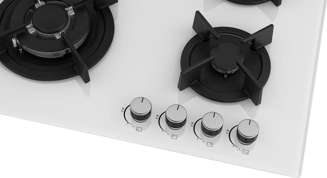 Газовая варочная поверхность Weissgauff HGG 640 WG Nano белый фото 5