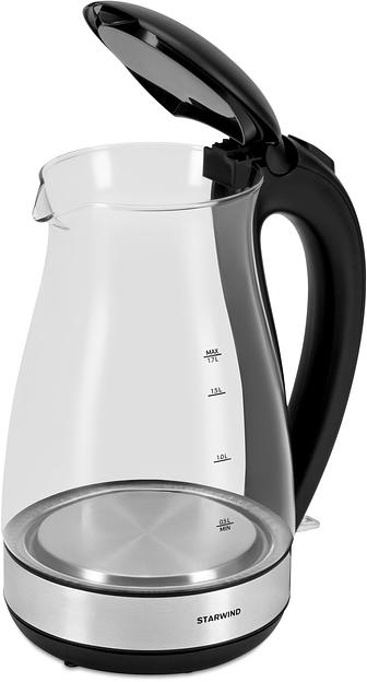 Чайник электрический Starwind SKP3039 1.7л. 2200Вт черный (корпус: стекло) фото 8