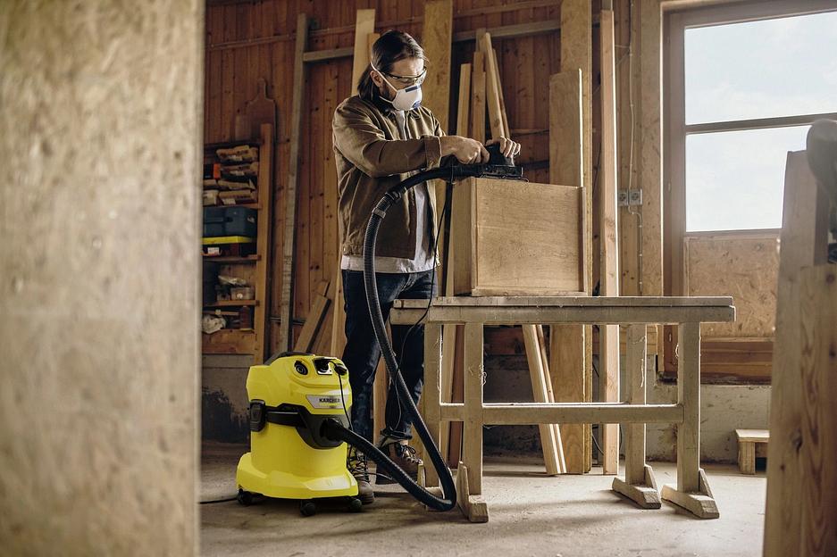 Строительный пылесос Karcher WD 4 P V-20/5/22 (уборка: сухая/сбор воды) желтый фото 6