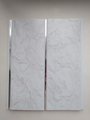 Панель ПВХ потолочная двухсекционная 240×3000 Софито Императрица Фон / хром фото 1