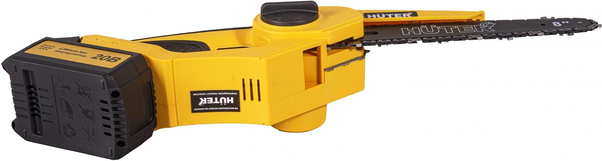 Электрическая цепная пила Huter ELS ELS-20/8-Li-BL дл.шины:8" (20cm) 1аккум. 4Ач ЗУ (70/10/41) фото 4