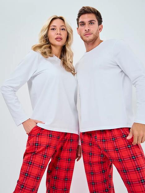 Новогодняя пижама со штанами (белая кофта) «Mazeri» ОПТ фото 5