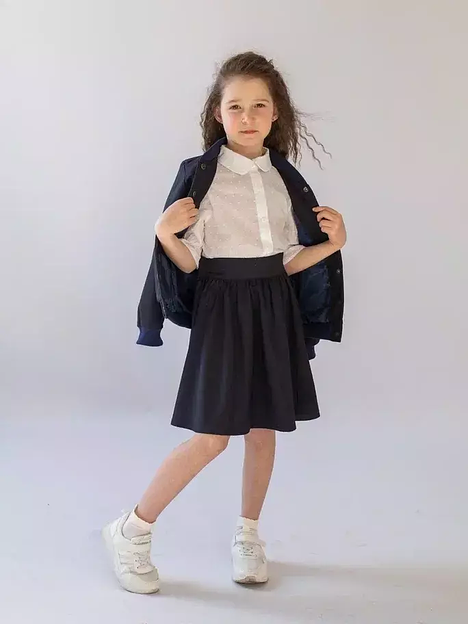 Бомбер школьный на девочку KristiKlo синий ОПТ фото 1