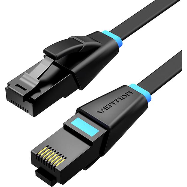 Патч-корд Vention прямой UTP cat.6, RJ45 - 3м. плоский Черный Vention IBJBI фото 1