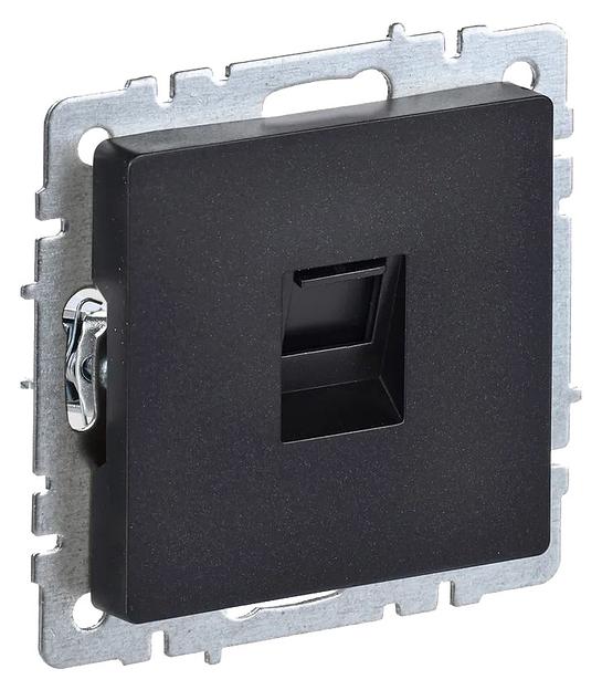 Розетка комп. IEK Brite РК10-БрЧ BR-K10-1-K02 скрыт. штор. черный (упак.:1шт) фото 1