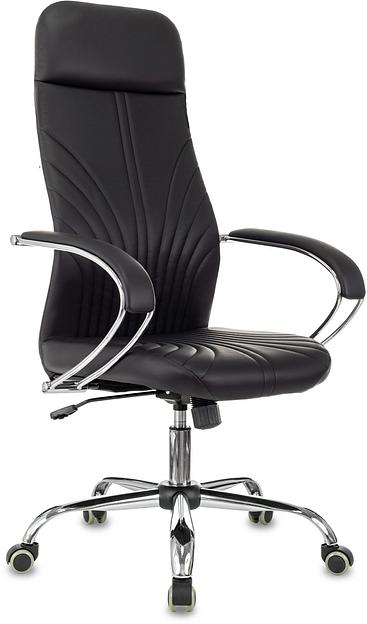 Кресло руководителя Бюрократ CH-610SL черный эко.кожа крестов. металл хром фото 1
