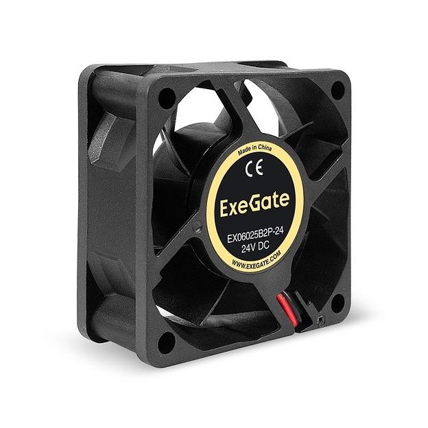 Exegate EX295205RUS Вентилятор 24В DC ExeGate EX06025B2P-24 (60x60x25 мм, 2-Ball (двойной шарикоподшипник), 2pin, 5100RPM, 34dBA) фото 1
