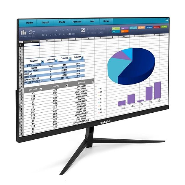 Монитор 23.8" ExeGate SuperView EH2407 черный 100 Гц (IPS LED Grade A+, FHD, 1920x1080@100Гц, 16:9, 250cd/m2, 1000:1, 178°/178°, 5ms, D-Sub, HDMI, FreeSync, Flicker-free, Low Blue Light, кабель HDMI 1.5м, VESA 75x75, регулировка наклона ) фото 1