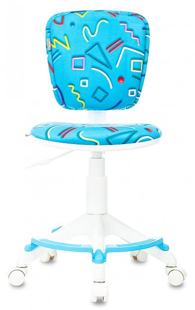Кресло детское Бюрократ CH-W204/F голубой Sticks 06 крестовина пластик подст.для ног пластик белый фото 2