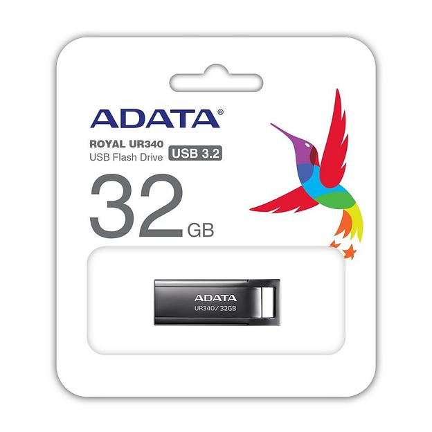 32GB UR340 USB Flash Drive USB 3.2 Gen1, Black, Retail (AROY-UR340-32GBK) фото 3