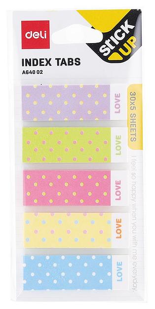 Закладки самокл. бумажные Deli EA64002 45х15мм 5цв.в упак. 30лист фото 1