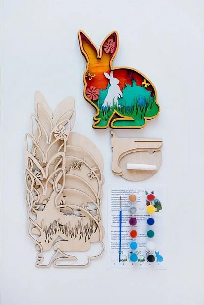 Раскраска антистресс набор для творчества Кролик ART PLYWOOD опт фото 2