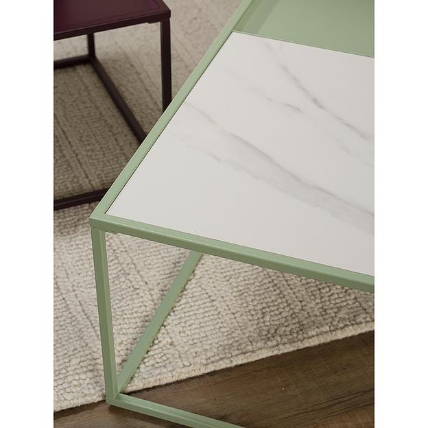Столик журнальный Mayen, 110х50 см, белый/зеленый фото 8