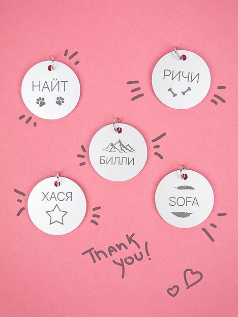 Адресник + шнурок  (20 см) для малых пород собак Agree’s FOR PETS, опт фото 2