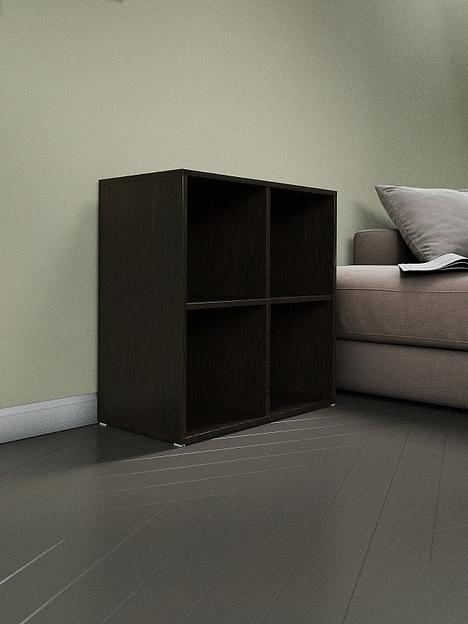 Стеллаж 2×2 4-секционный Wood&Stone «Малави» 320 венге линум 68.8×34.5×69.3 см фото 5