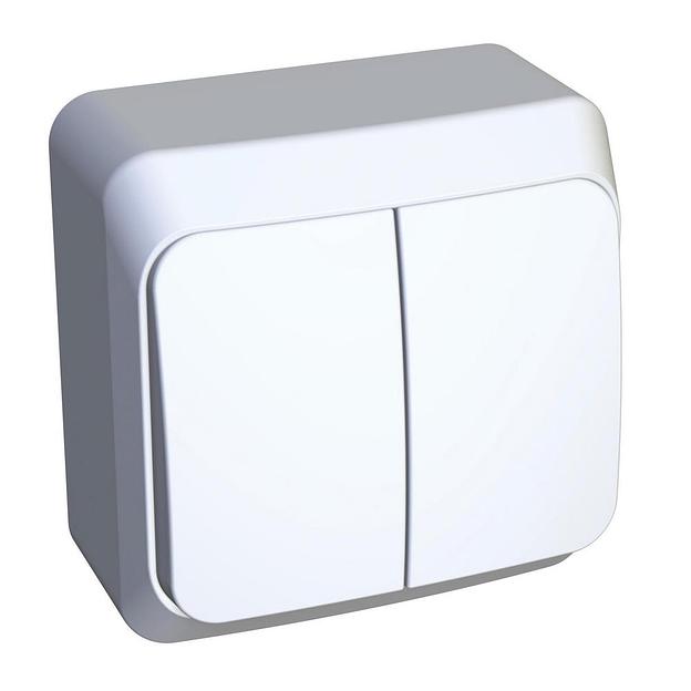 Systeme electric BA10-002B ЭТЮД О/У 2-клавишный ВЫКЛЮЧАТЕЛЬ 10 АХ, БЕЛЫЙ, Россия фото 3