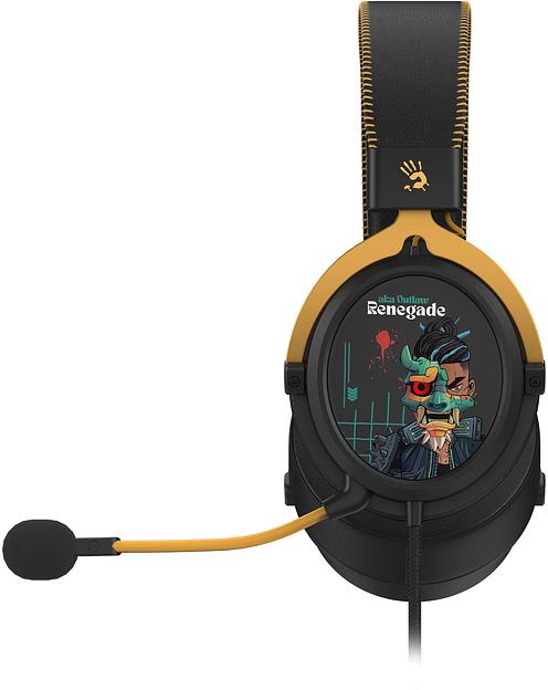 Наушники с микрофоном A4Tech Bloody M595 Renegade черный/рисунок 2.3м мониторные USB оголовье (M595) фото 4
