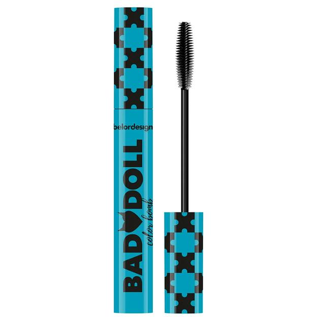 Belor design тушь для ресниц bad doll цветная объемная, голубая фото 1