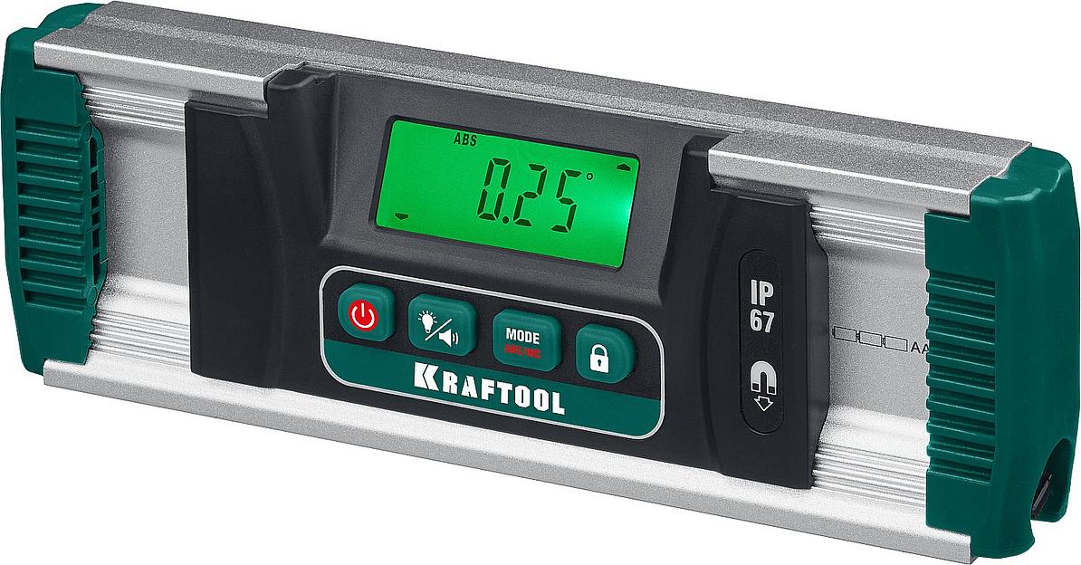 KRAFTOOL EXTREM, 0 - 360°, точность 0.05°, HOLD, IP67, электронный уровень-уклономер (34686) фото 1