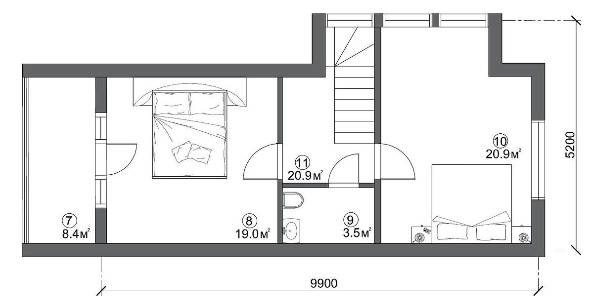 Проект каркасного дома «КД-70-19» под ключ фото 3