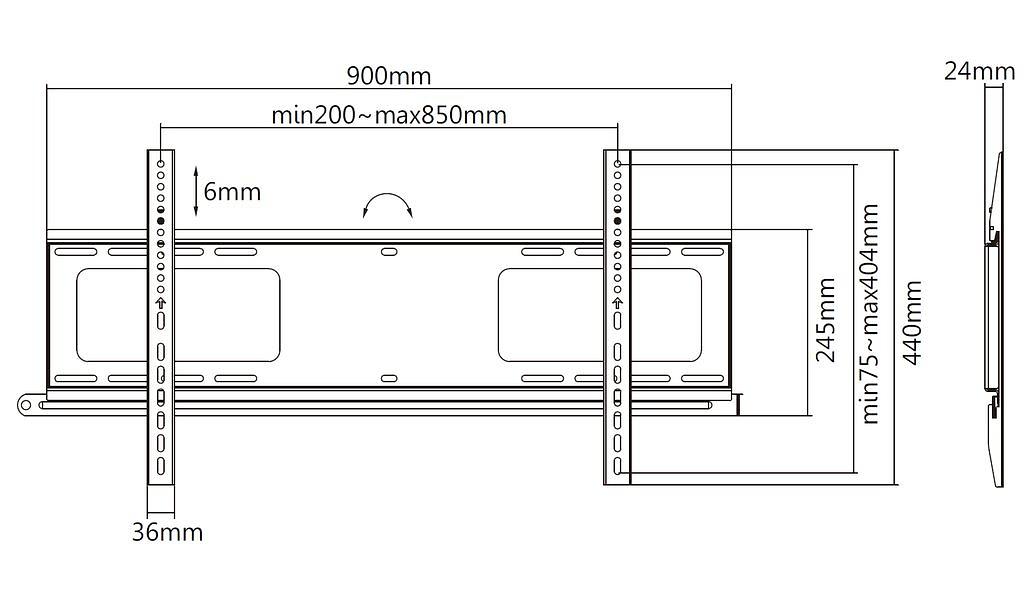 Кронштейн настенный фиксированный Exell EXi-H1284-AF фото 5