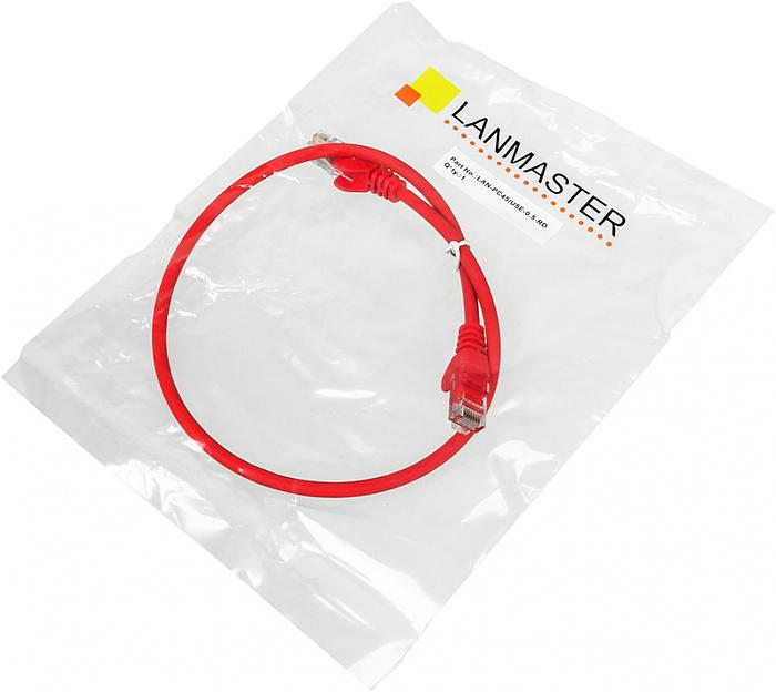 Патч-корд Lanmaster utp LAN-PC45/U5E-0.5-RD вилка RJ-45-вилка RJ-45 кат.5е 0.5м красный LSZH (уп.:1шт) фото 3
